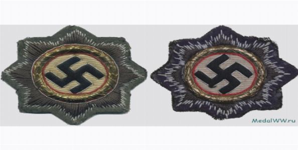 Шитая версия Ордена Немецкого Креста для ношения на полевой форме